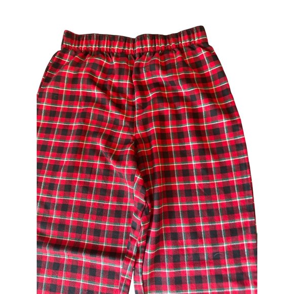 Lands End Womens Red & Black Plaid Pajama Pants Size 16 Polyester Elastic Waist - Picture 2 of 4